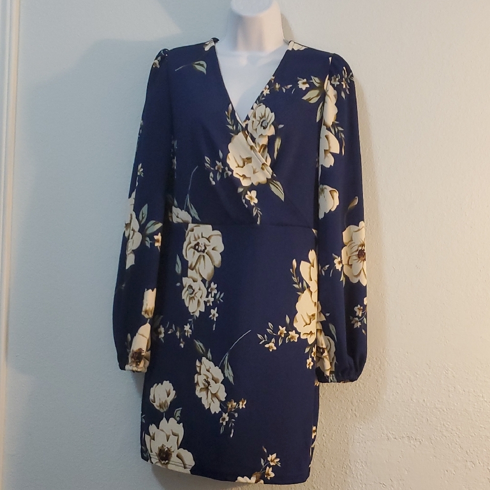 Floral Navy Blue Dress